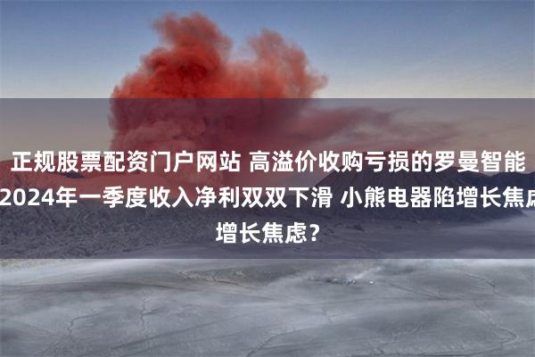 正规股票配资门户网站 高溢价收购亏损的罗曼智能、2024年一季度收入净利双双下滑 小熊电器陷增长焦虑？