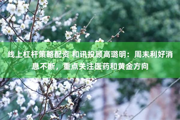 线上杠杆策略配资 和讯投顾高璐明：周末利好消息不断，重点关注医药和黄金方向